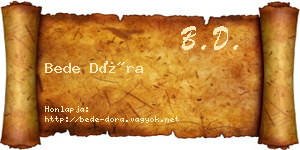 Bede Dóra névjegykártya